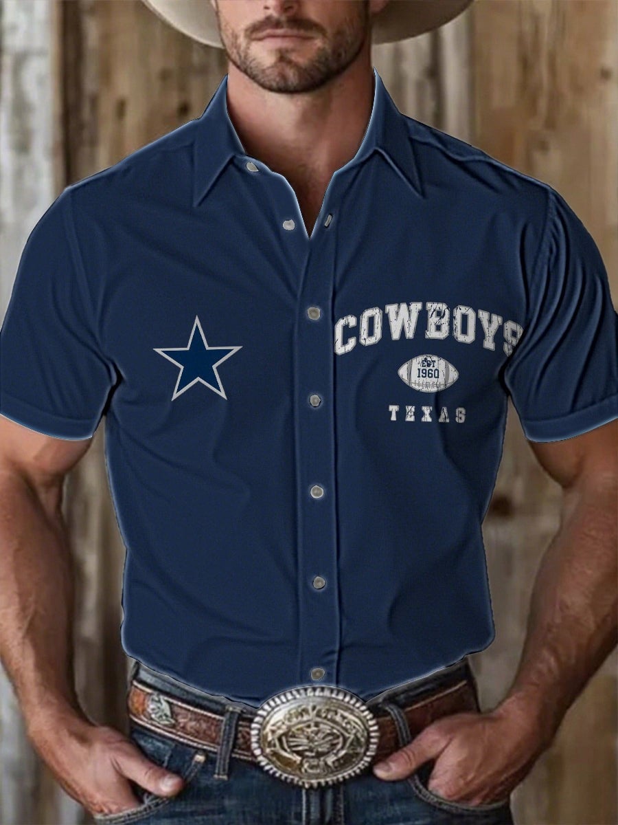 Cowboys Texas Hawaiian Shirt Men's Short Sleeve Shirt Gift For Football Fans