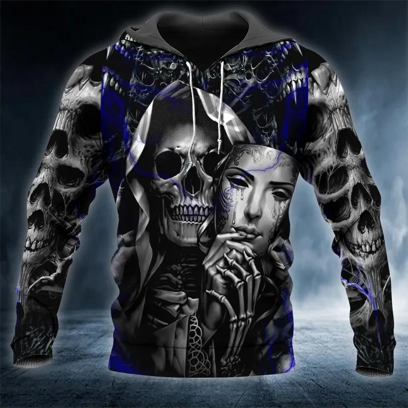 Creepy Grim Reaper With Mask Skull 3D All Over Print Hoodie