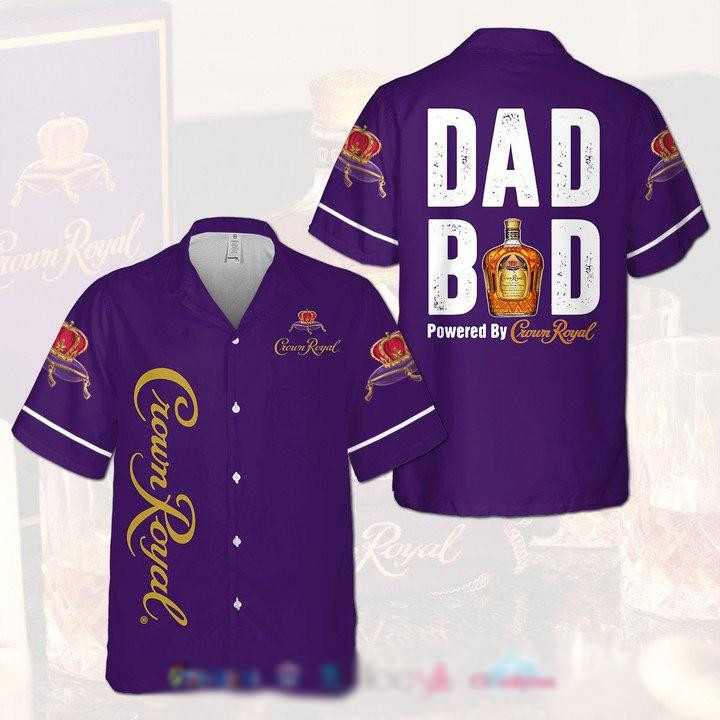 Crown Royal Dad Bod Hawaiian Shirt Tropical Aloha Button Up