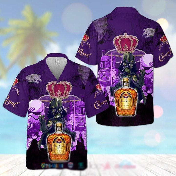 Crown Royal Darth Vader Boba Fett Stormtrooper Hawaiian Shirt Tropical Aloha Button Up