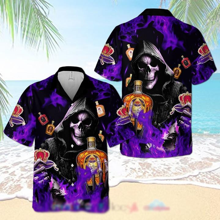Crown Royal Death Hawaiian Shirt Tropical Aloha Button Up