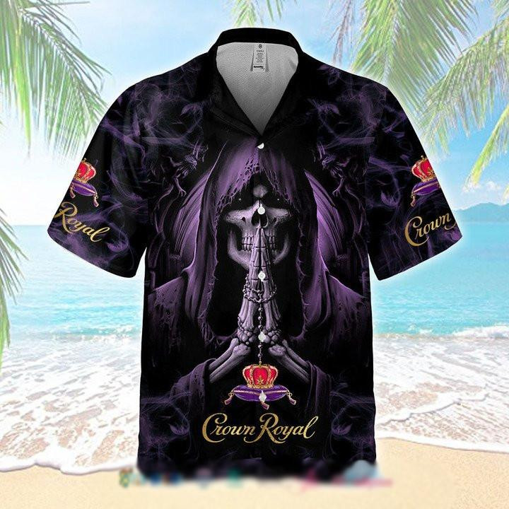 Crown Royal Death Prayer Hawaiian Shirt Tropical Aloha Button Up