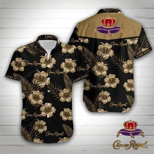 Crown Royal Hawaiian Shirt Tropical Aloha Button Up