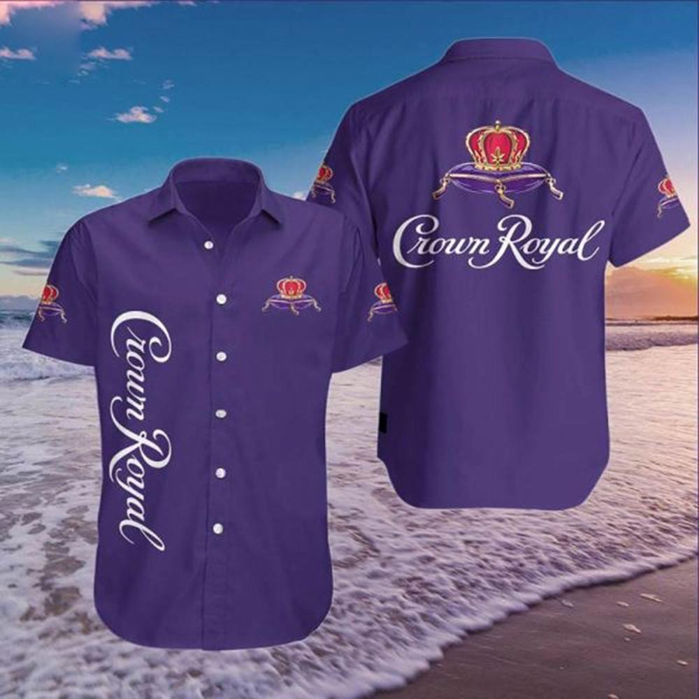 Crown Royal Hawaiian Shirt Tropical Aloha Button Up