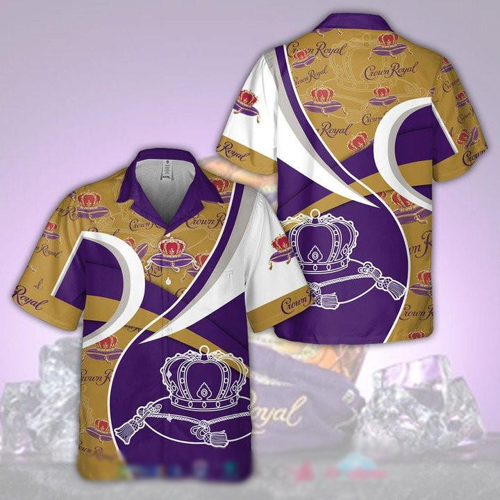 Crown Royal Hawaiian Shirt Tropical Aloha Button Up