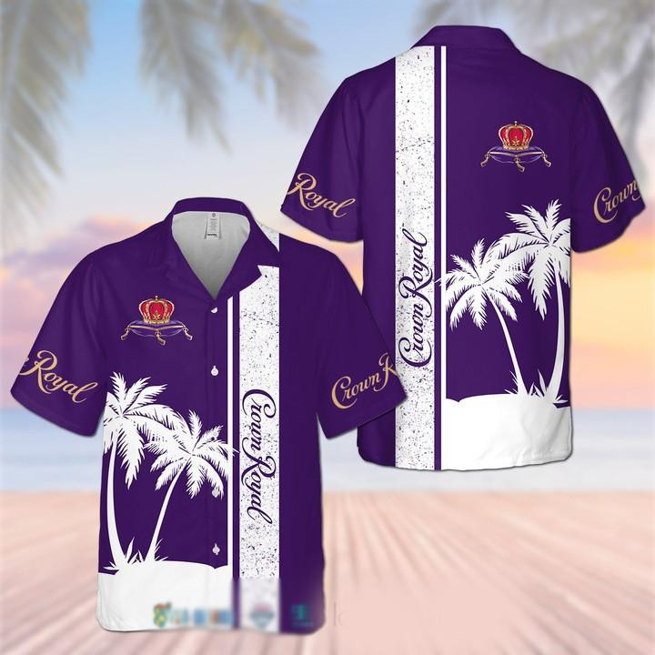 Crown Royal Hawaiian Shirt Tropical Aloha Button Up