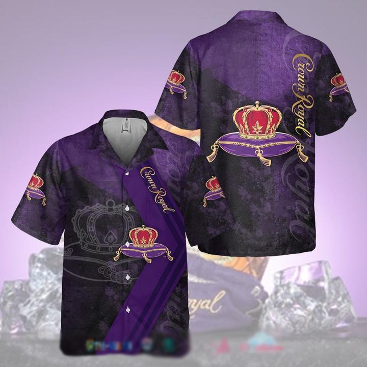 Crown Royal Hawaiian Shirt Tropical Aloha Button Up