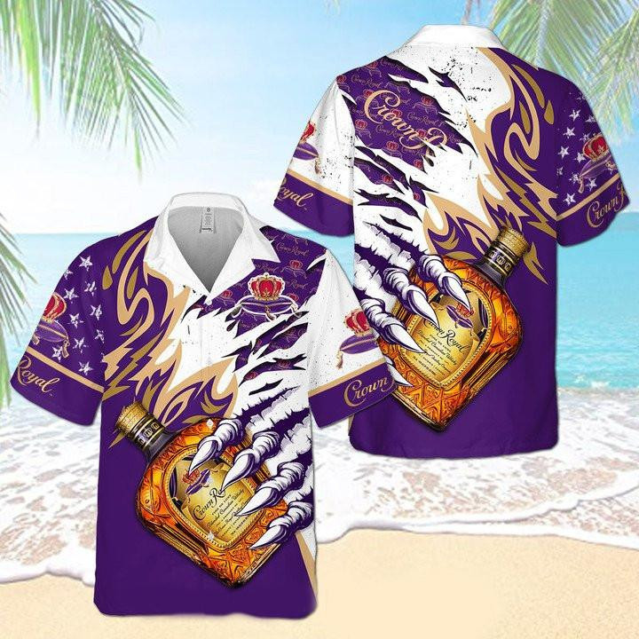 Crown Royal Monster Claw Hawaiian Shirt Tropical Aloha Button Up