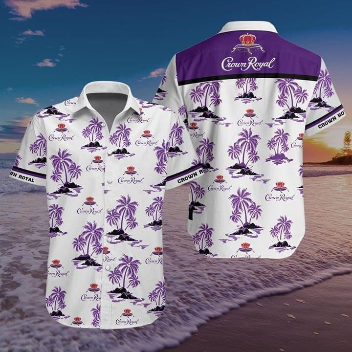 Crown Royal Tropical Flower Hawaiian Shirt Tropical Aloha Button Up