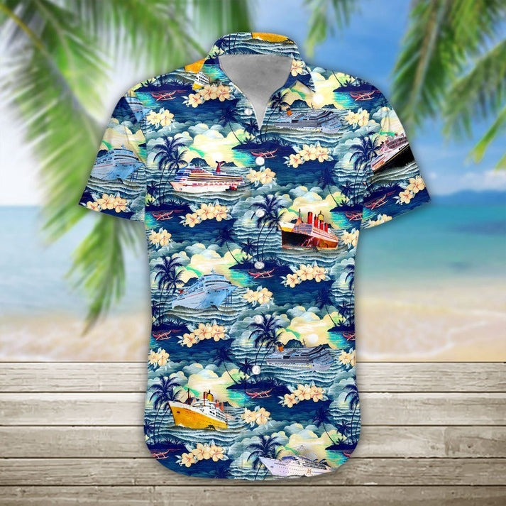 Cruise Hawaiian Shirt Sea Themed Aloha Shirt Best Clothing Present For Cruise Lovers