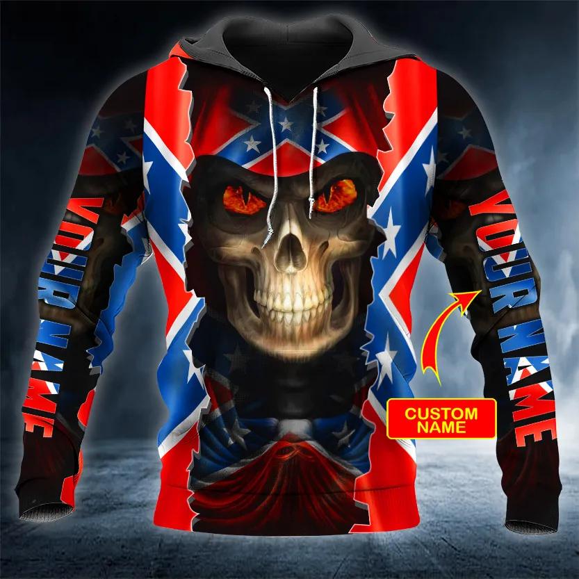 CSA Flag Glowing Eyes Skull Custom 3D All Over Print Hoodie