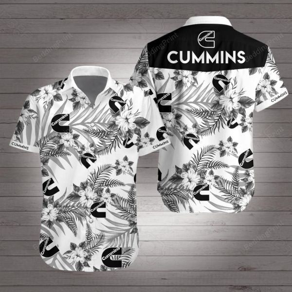 Cummins Hawaiian Shirt Tropical Aloha Button Up