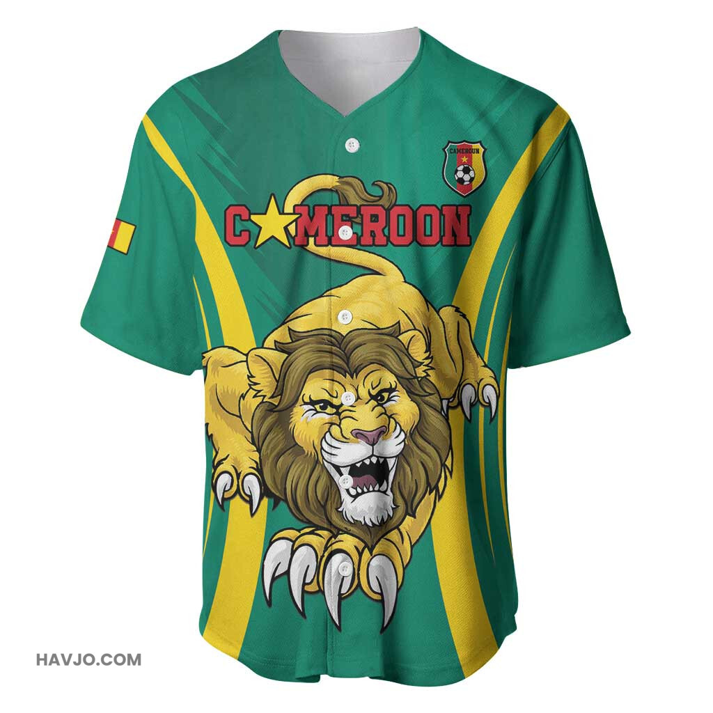 Custom Afro Cameroun Football Go Les Lions Indomptables Baseball Jersey