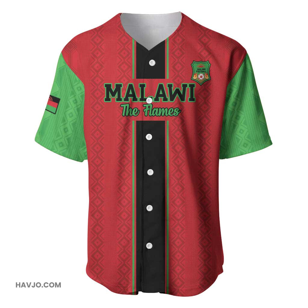 Custom Afro Malawi Football Go Champions African Pattern Baseball Jersey