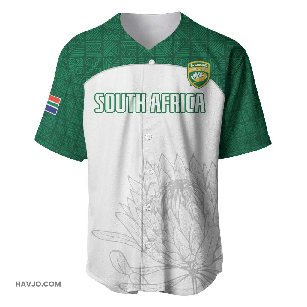 Custom Afro South Africa Cricket Go Proteas African Pattern Baseball Jersey