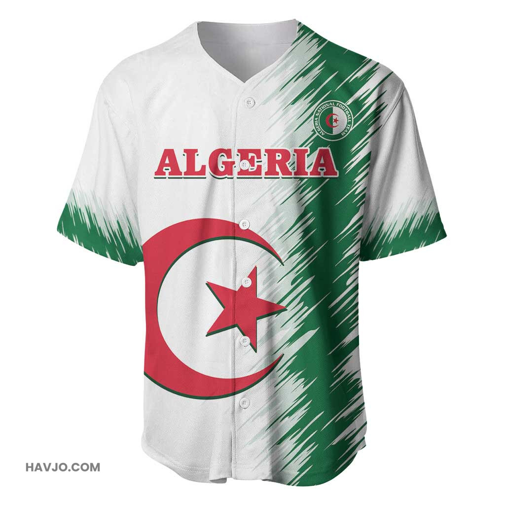 Custom Algeria Football Go The Greens Baseball Jersey