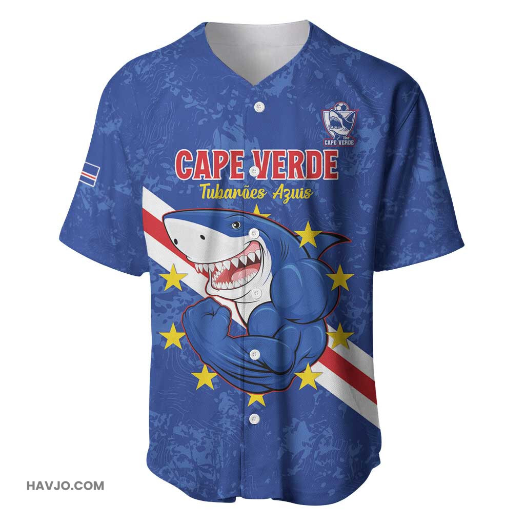 Custom Cabo Verde Football Go Tubaroes Azuis Baseball Jersey