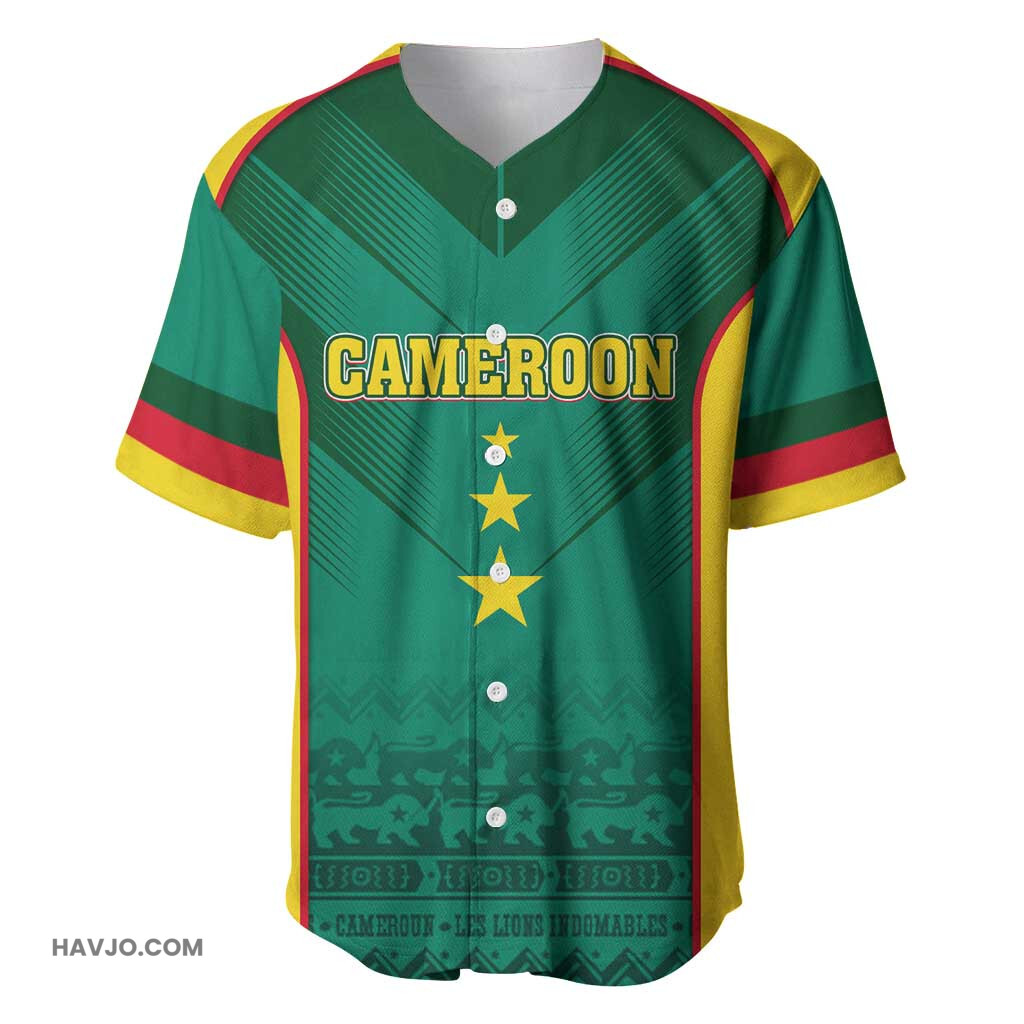 Custom Cameroon Football Nations Cup 2024 Les Lions Indomptables Baseball Jersey