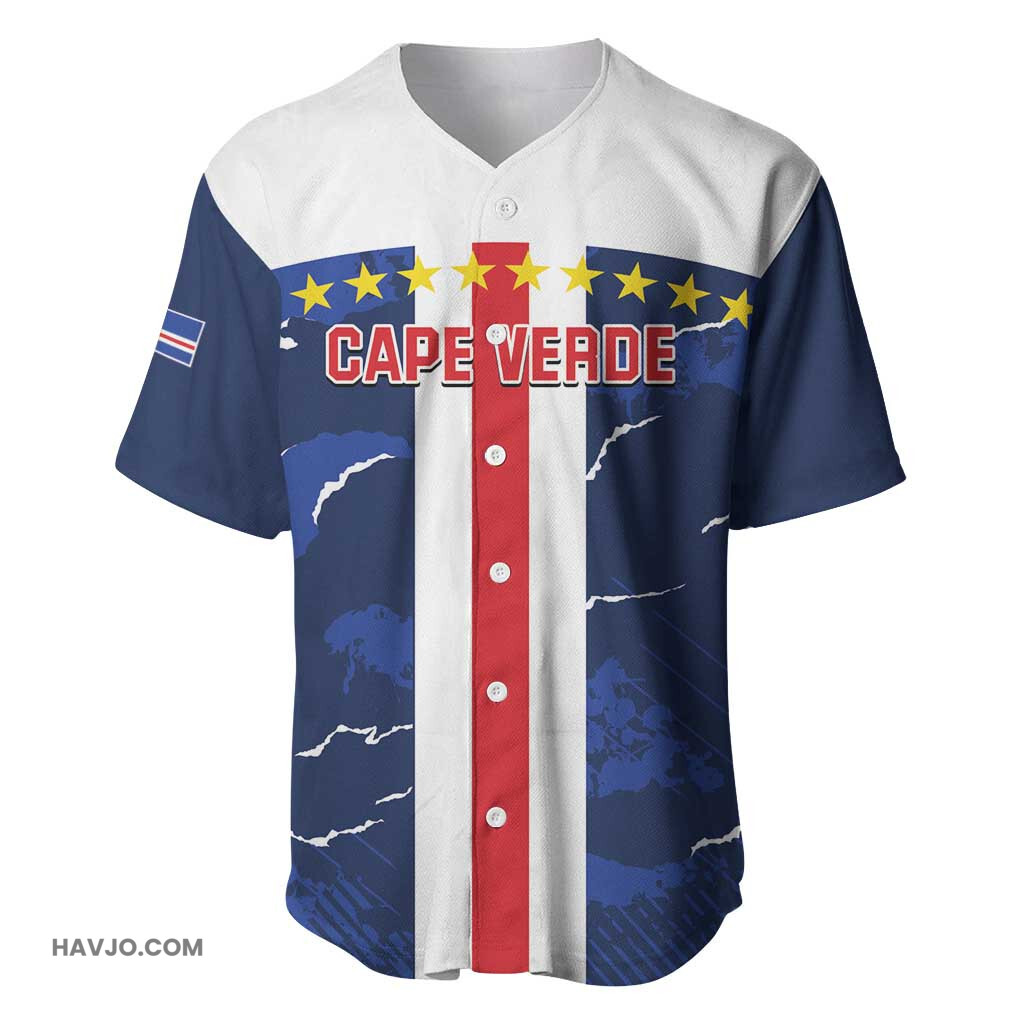 Custom Cape Verde Football Blue Sharks Sporty Baseball Jersey