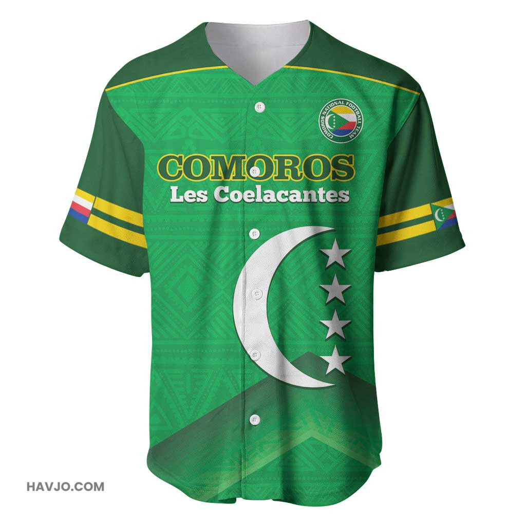 Custom Comoros Football Allez Les Coelacantes Baseball Jersey