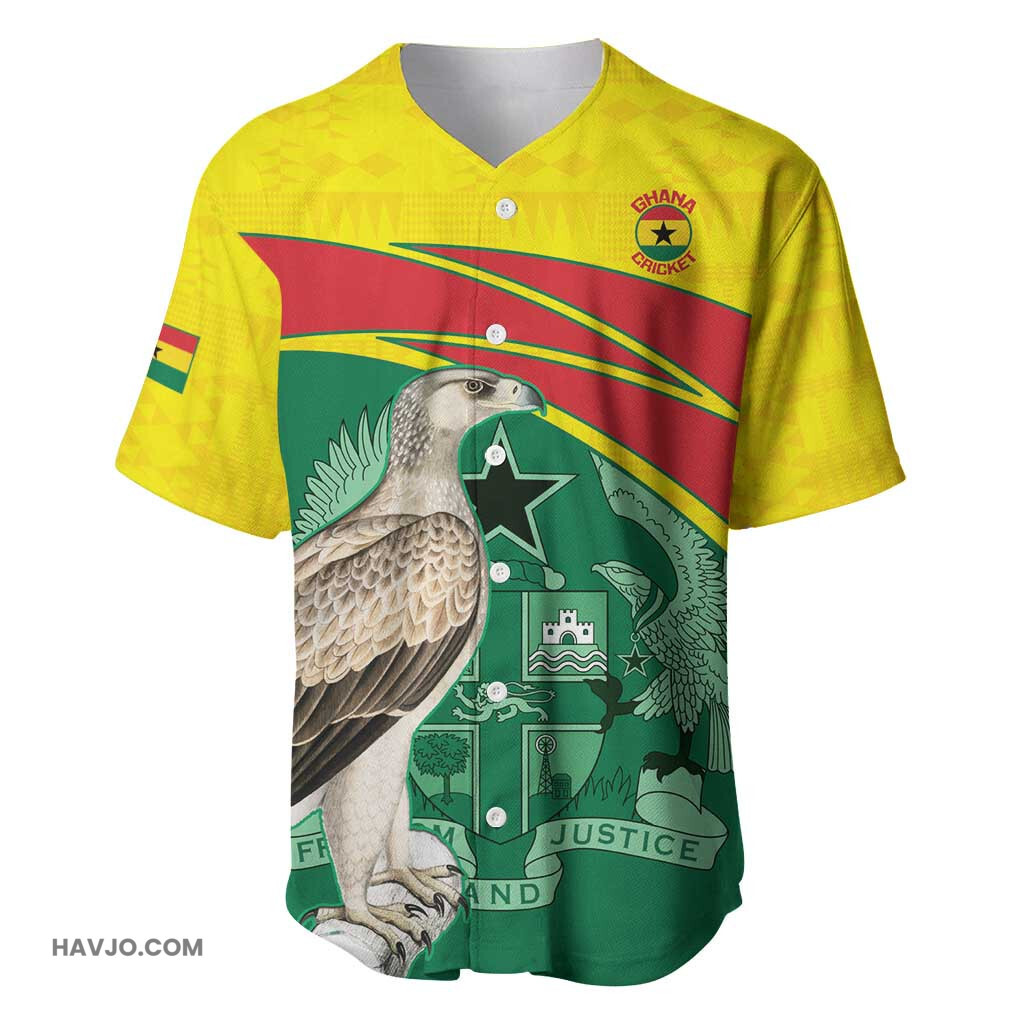 Custom Ghana Black Batters Ghanaian Tawny Eagle Cricket Style Baseball Jersey