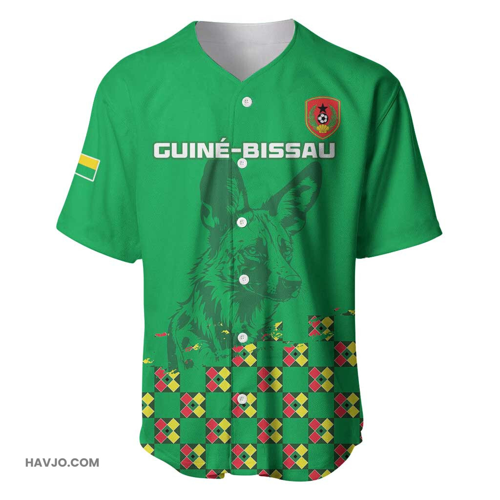 Custom Guinea Bissau Football African Wild Dog Go Djurtus Baseball Jersey