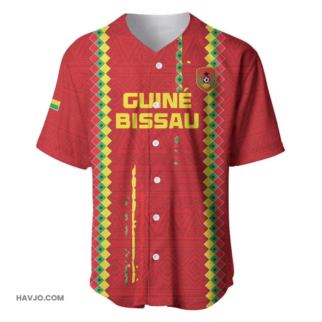 Custom Guinea Bissau Football Go Djurtus African Pattern Baseball Jersey