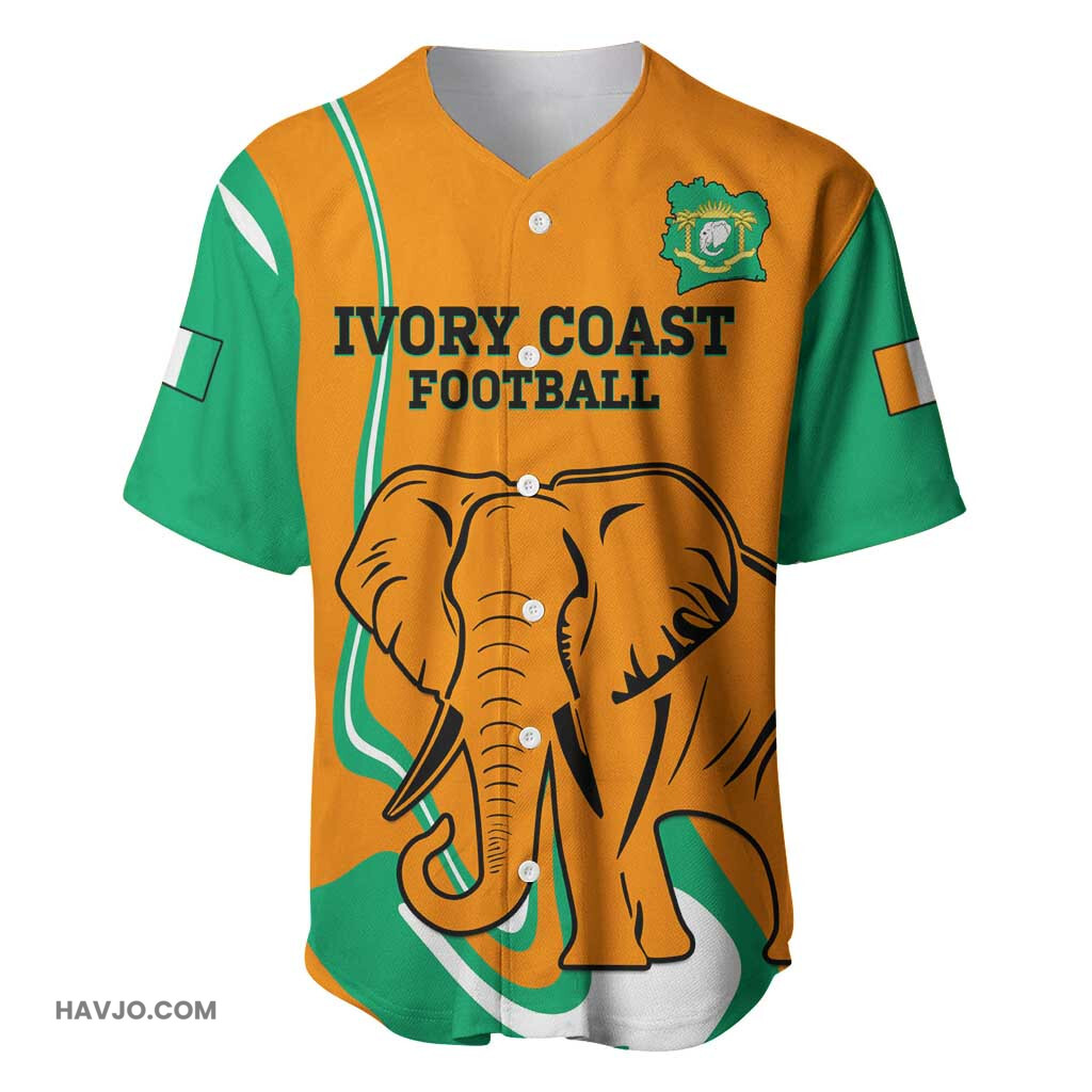 Custom Ivory Coast Football 2024 Go Champions Les Elephants Baseball Jersey