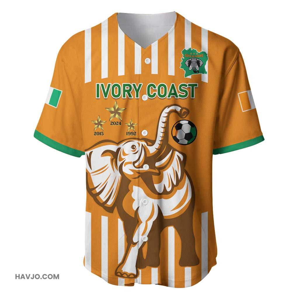 Custom Ivory Coast Football Les Elephants 3rd Champions Proud Baseball Jersey