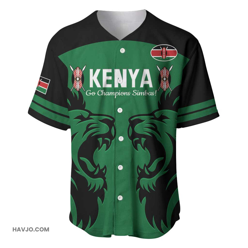 Custom Kenya Rugby 2024 Go Champions Simbas Green Baseball Jersey