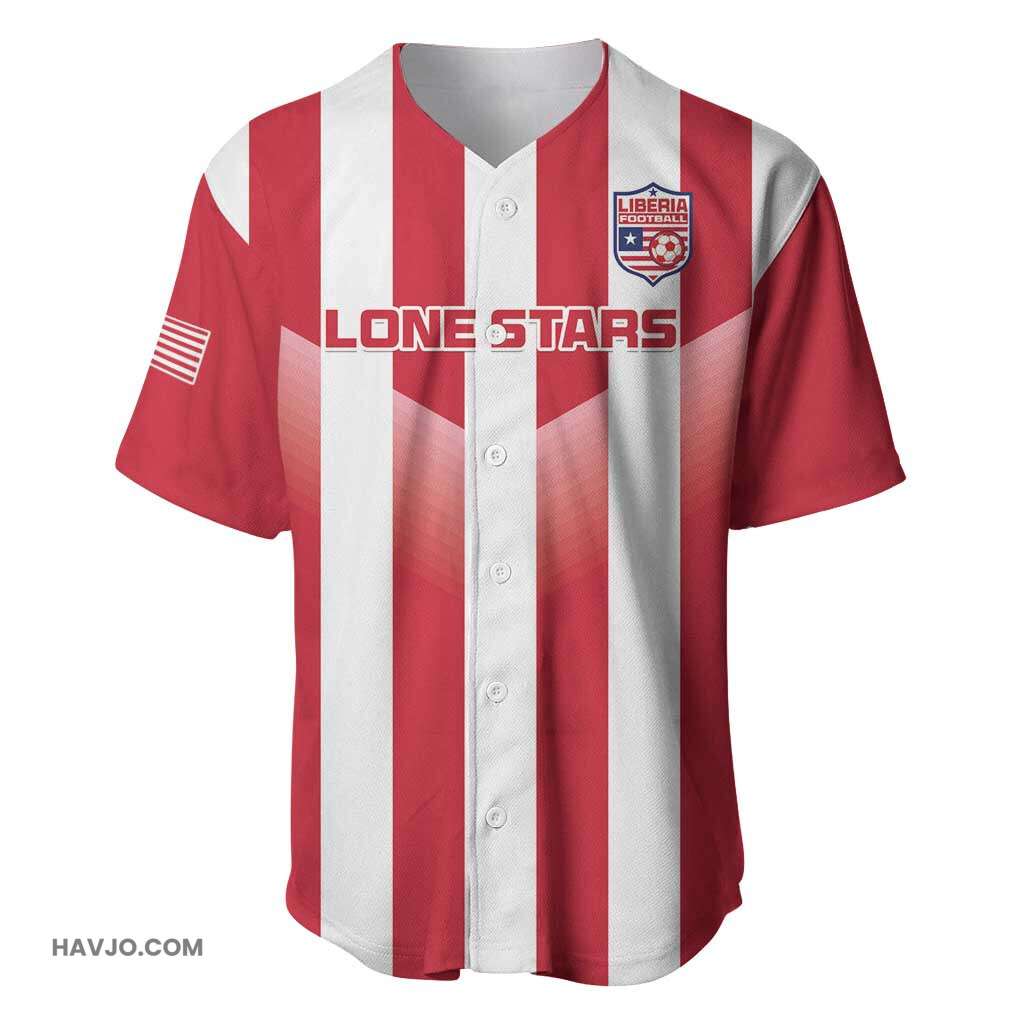 Custom Liberia Football The Lone Stars Sporty Style Baseball Jersey