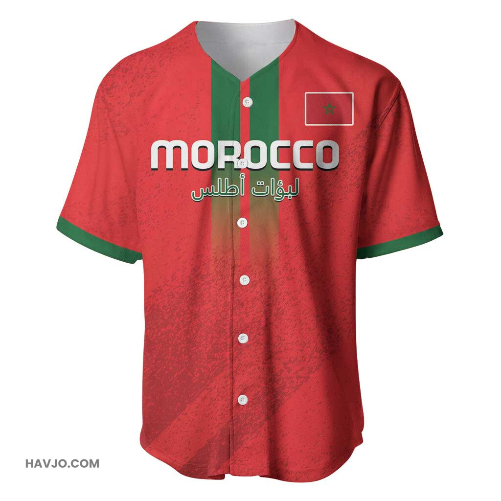 Custom Morocco Football Go Lionesses of Atlas Baseball Jersey