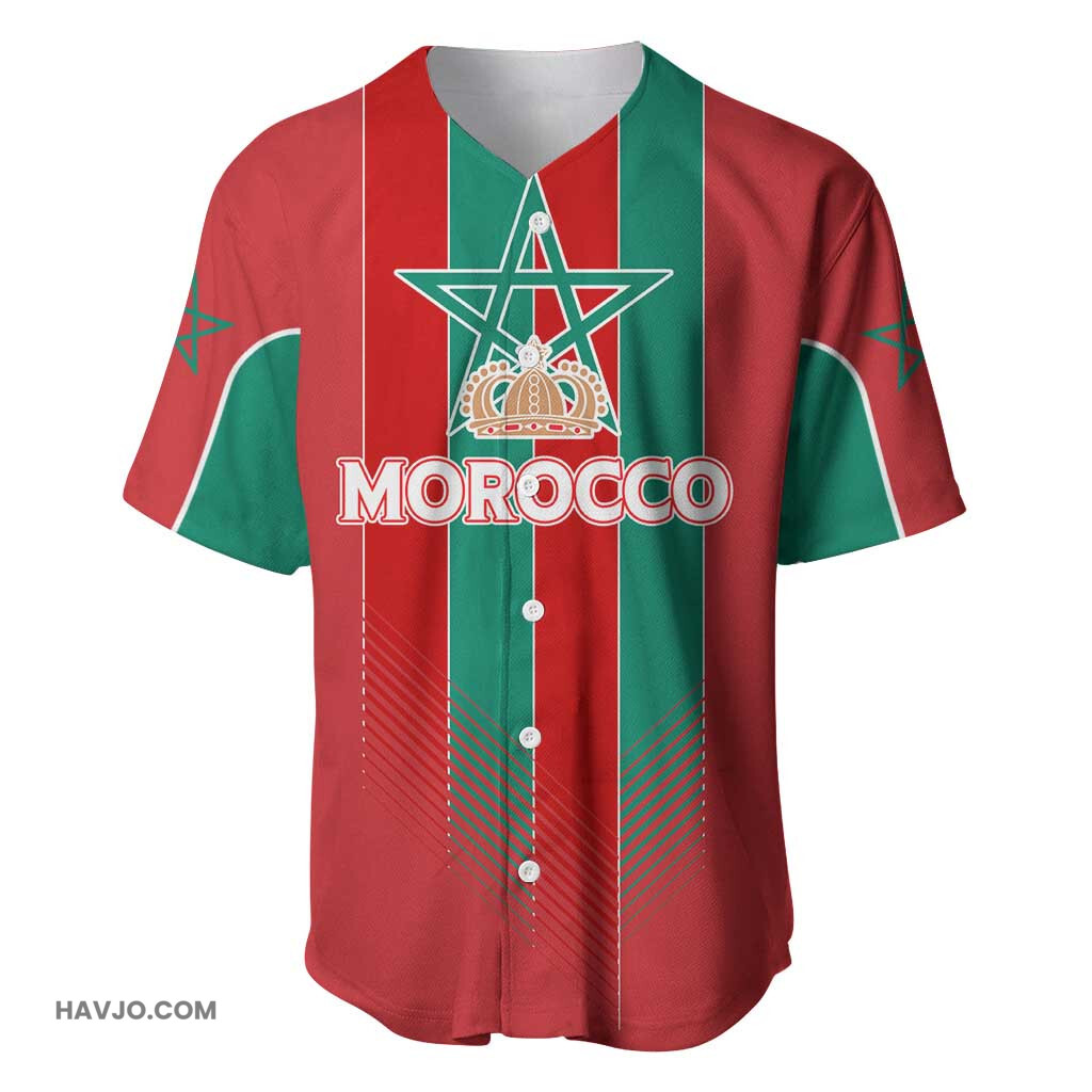 Custom Morocco Football Nations Cup 2024 Atlas Lions Baseball Jersey