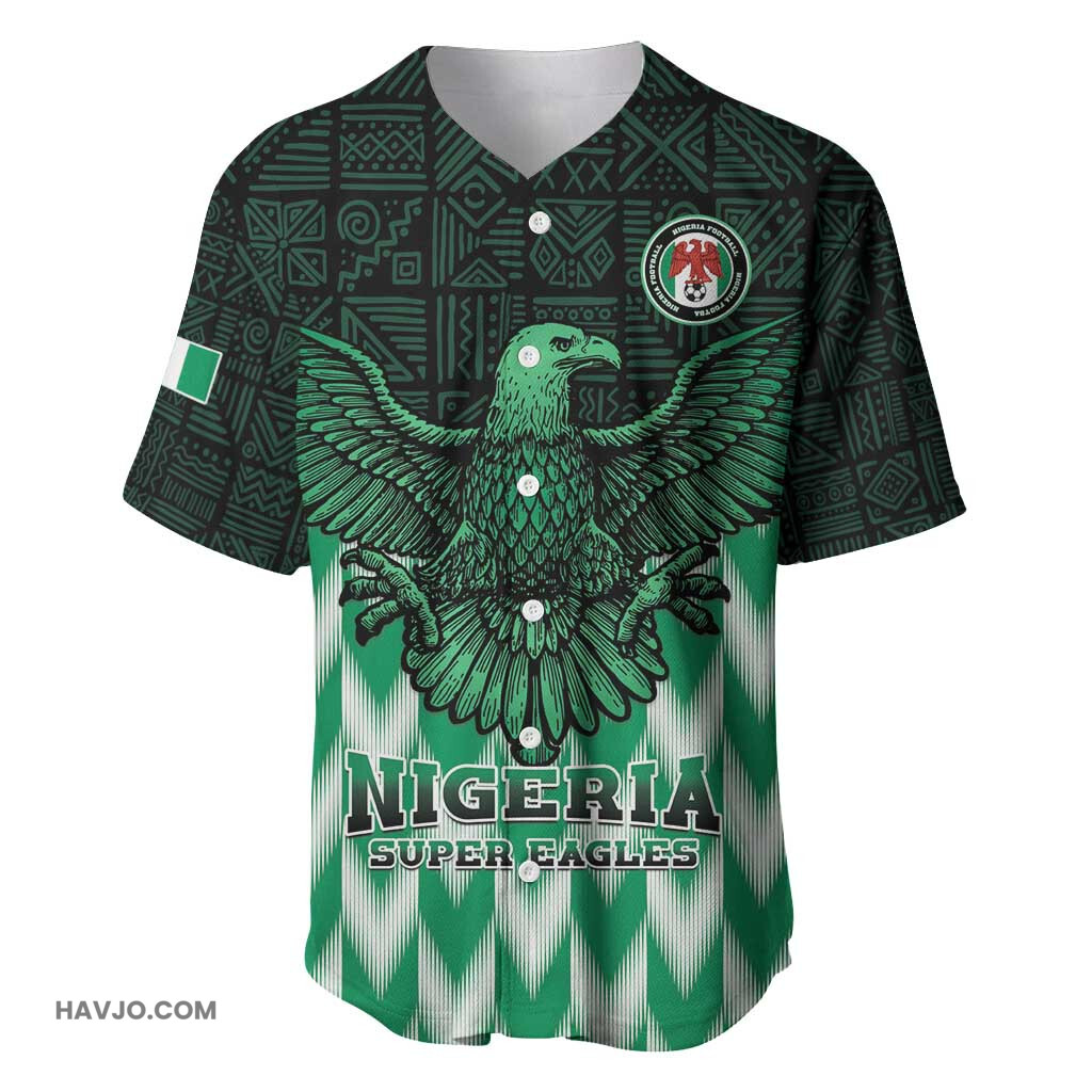 Custom Nigeria Football African Pattern Baseball Jersey