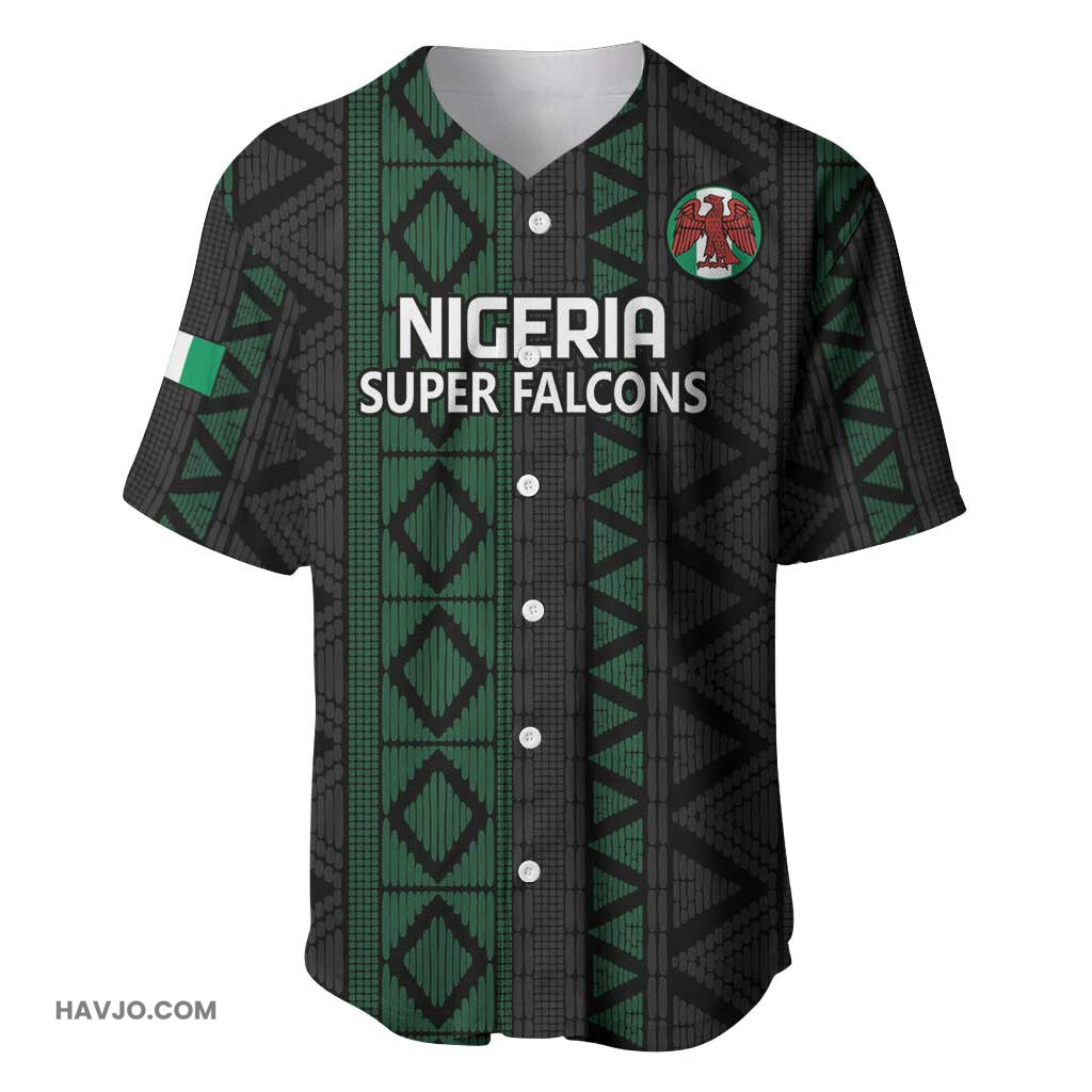 Custom Nigeria Football Go Super Falcons African Pattern Baseball Jersey