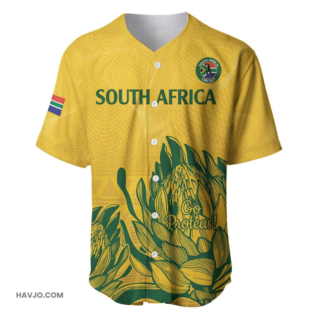 Custom South Africa Cricket 2024 African Pattern Go Proteas Baseball Jersey