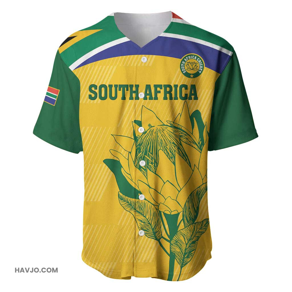 Custom South Africa Cricket Go Champions World Cup Proteas Baseball Jersey