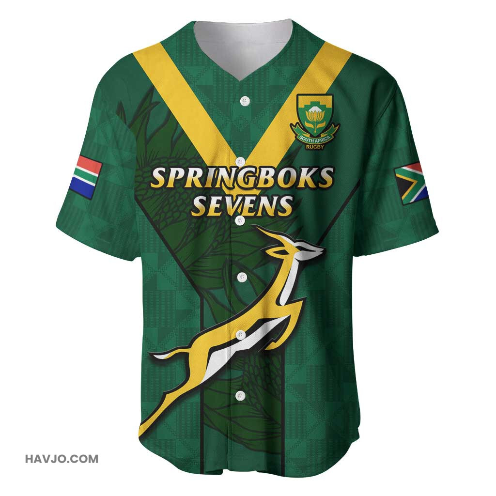 Custom South Africa Rugby Go Blitzboks Sevens Baseball Jersey