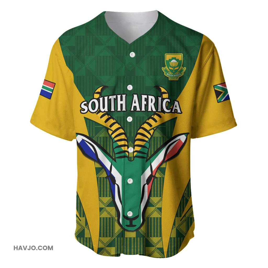 Custom South Africa Rugby Go Springboks Kente With Bokke Baseball Jersey