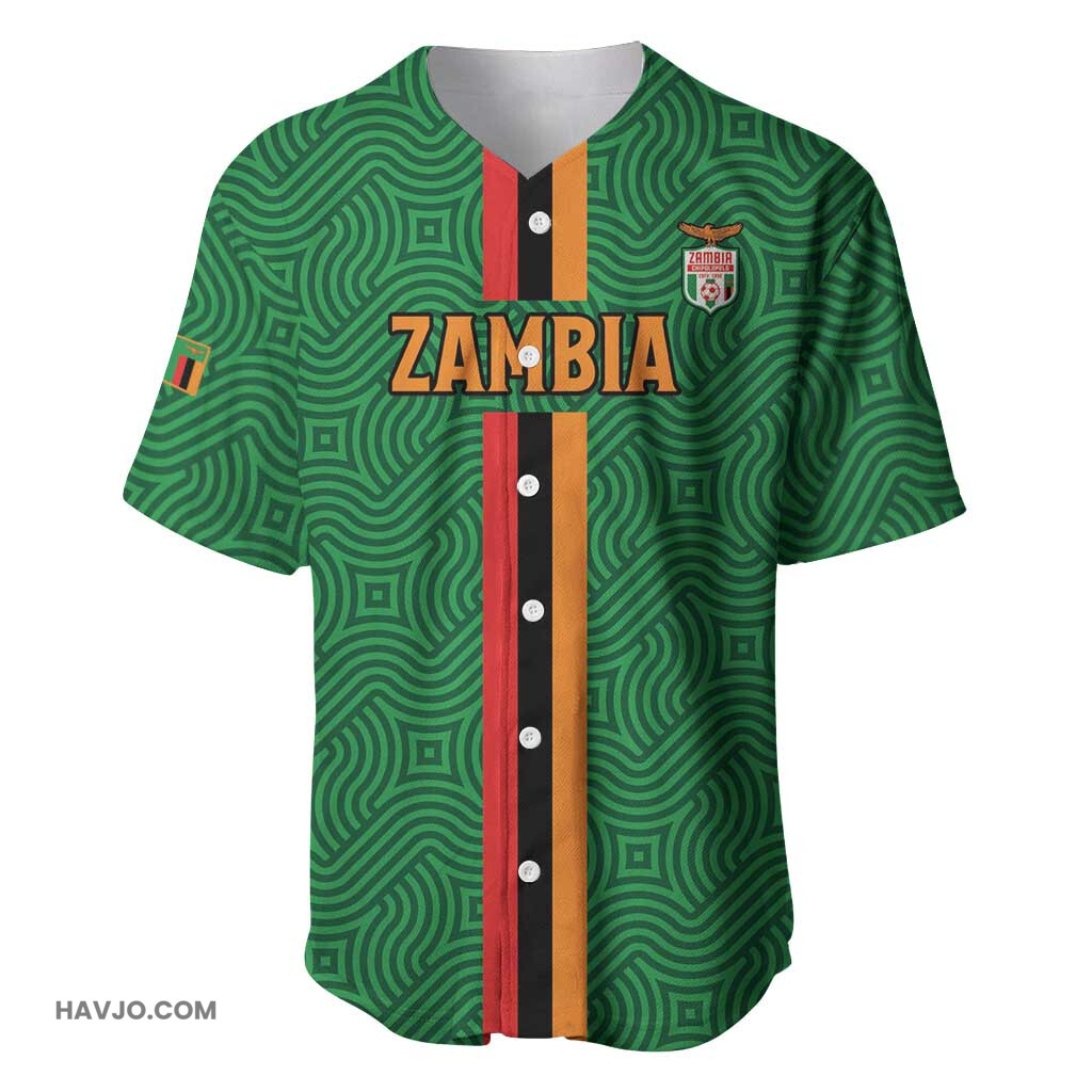 Custom Zambia Football Go Chipolopolo Baseball Jersey