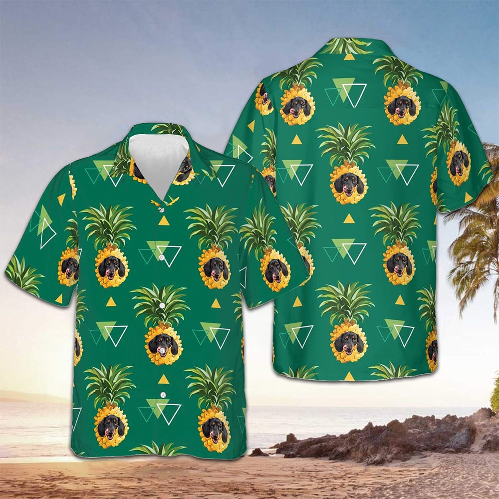 Dachshund Pineapple Hawaiian Shirt Tropical Summer Dachshund Gifts For Dog Lovers