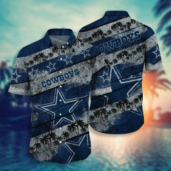 Dallas Cowboys Coconut Distressed Hawaiian Shirt Tropical Aloha Button Up