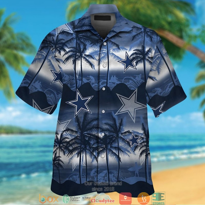 Dallas Cowboys Coconut Island Navy Hawaiian Shirt Tropical Aloha Button Up