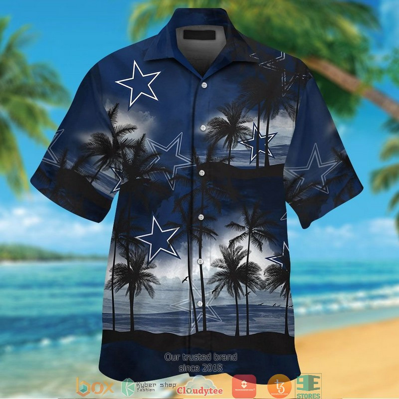 Dallas Cowboys Coconut Island Navy Ocean Hawaiian Shirt Tropical Aloha Button Up