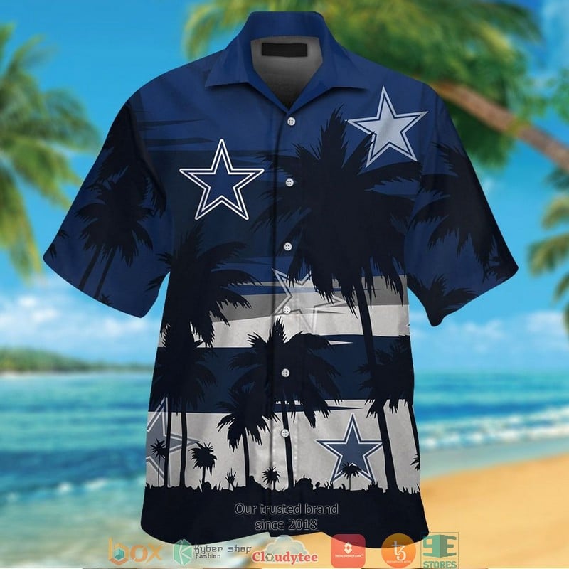 Dallas Cowboys Coconut Navy Hawaiian Shirt Tropical Aloha Button Up