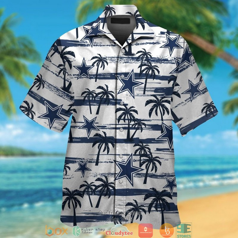 Dallas Cowboys Coconut Pattern White Hawaiian Shirt Tropical Aloha Button Up