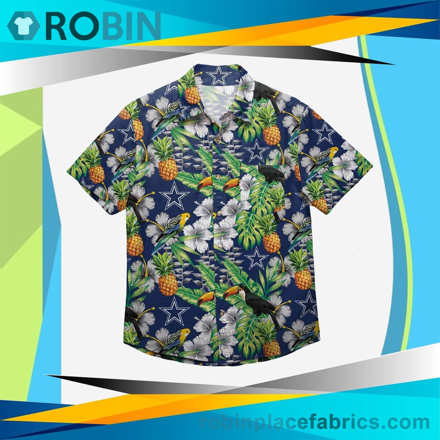 Dallas Cowboys Floral Up Hawaiian Shirt Tropical Aloha Button Up