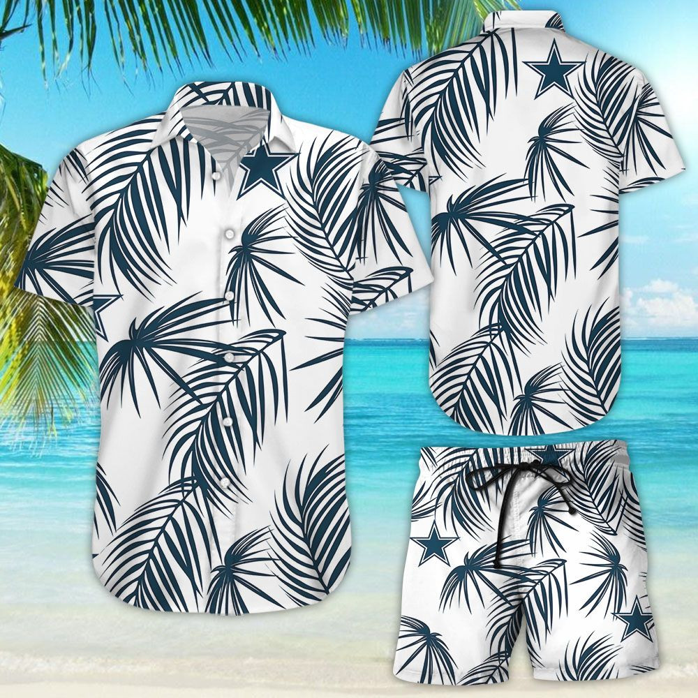 Dallas Cowboys Flower Hawaiian Shirt Tropical Aloha Button Up