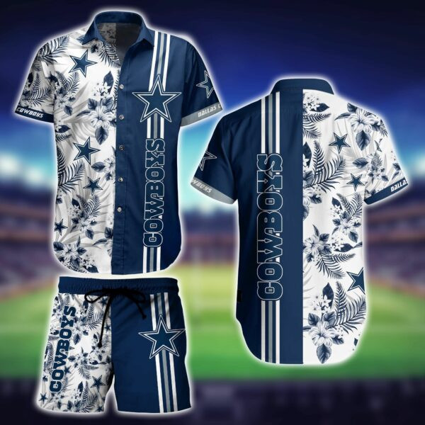 Dallas Cowboys Flower Summer Hawaiian Shirt Tropical Aloha Button Up