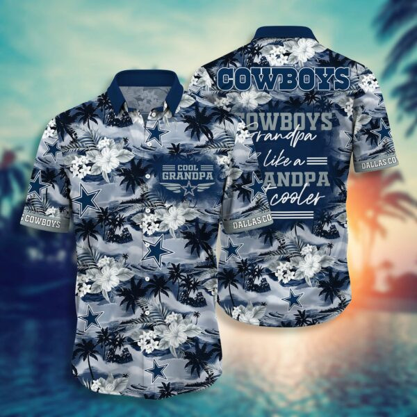 Dallas Cowboys For Grandparent Hawaiian Shirt Tropical Aloha Button Up